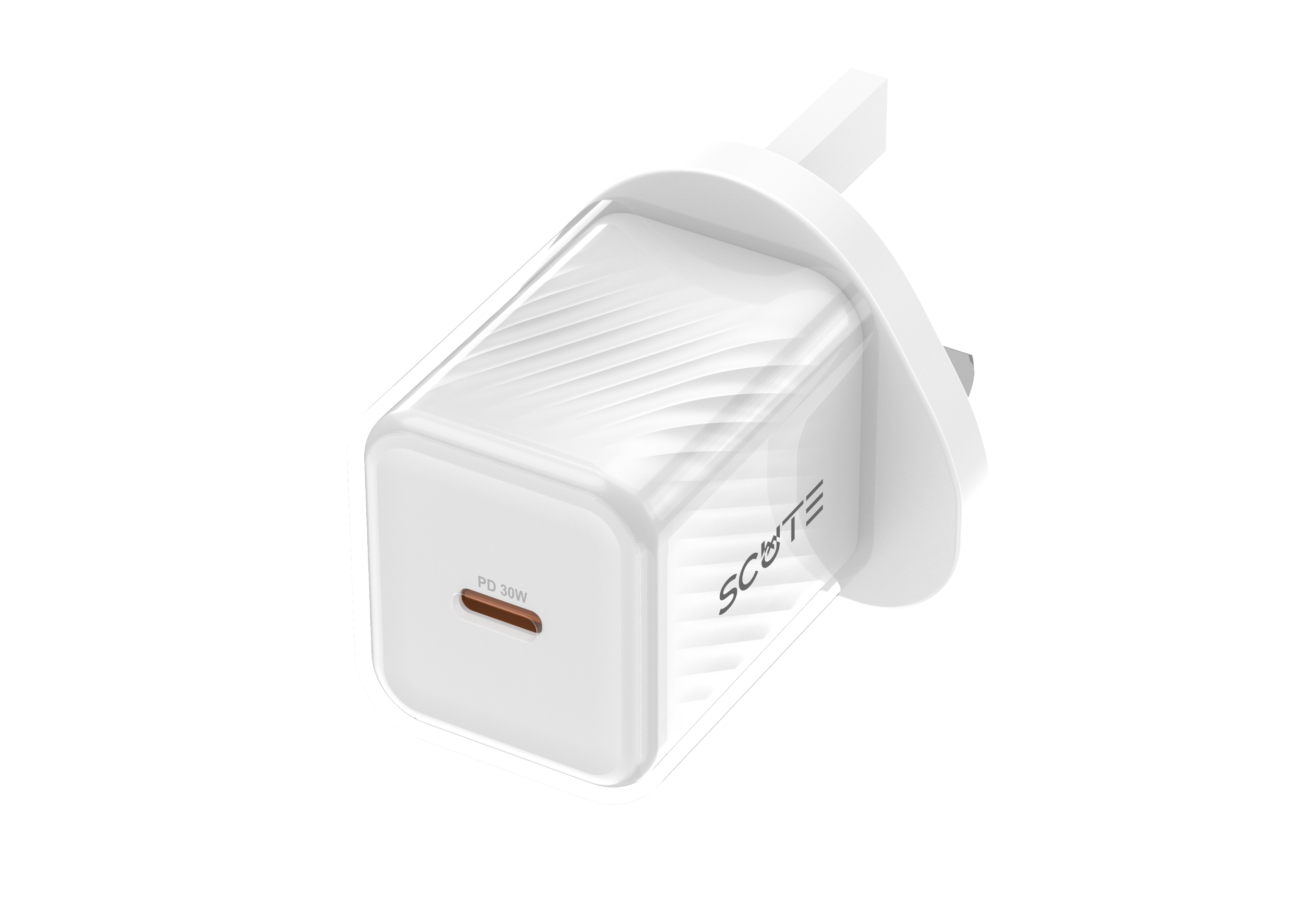 Scute AD11 30W GaN Type-C PD Charger – Transparent (iPhone & Android)
