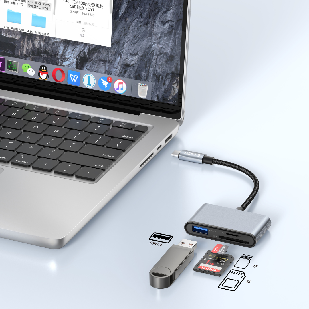 Scute HB10 Card Reader Type-C 3-in-1
