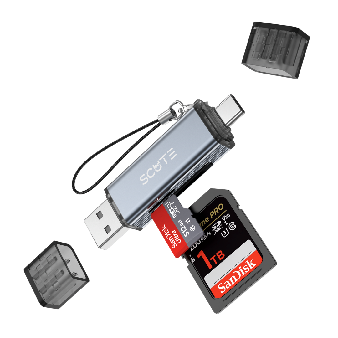 Scute Card Reader USB-C and USB A 2-in-1