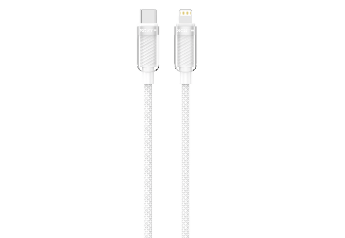 Scute CB11 Type-C to Lightning Fast Charging Cable – Transparent (iPhone)