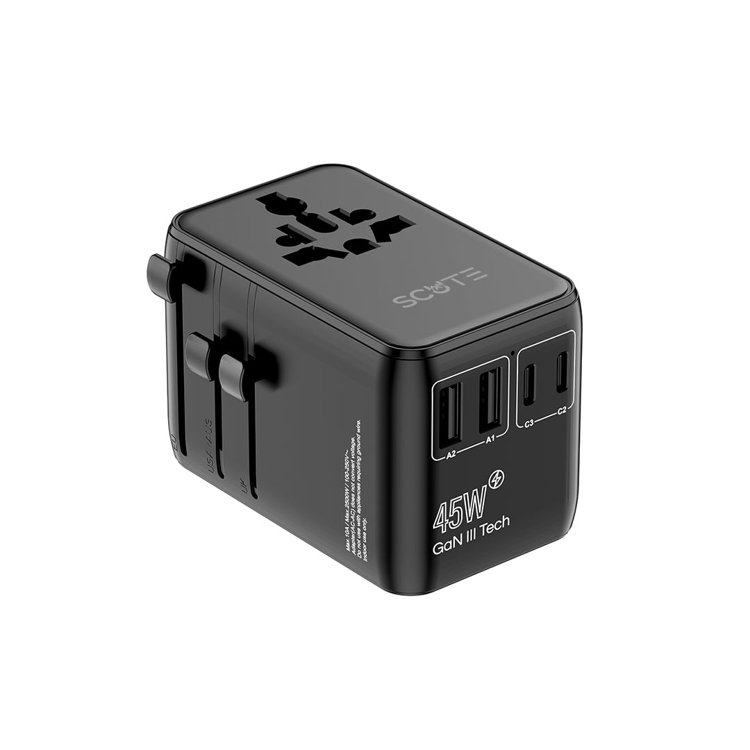 Scute STA11 World Travel Adapter 45W With Cable