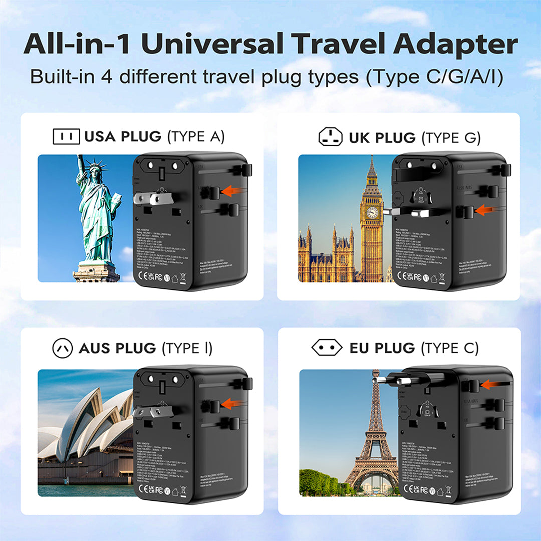 Scute STA11 World Travel Adapter 45W With Cable