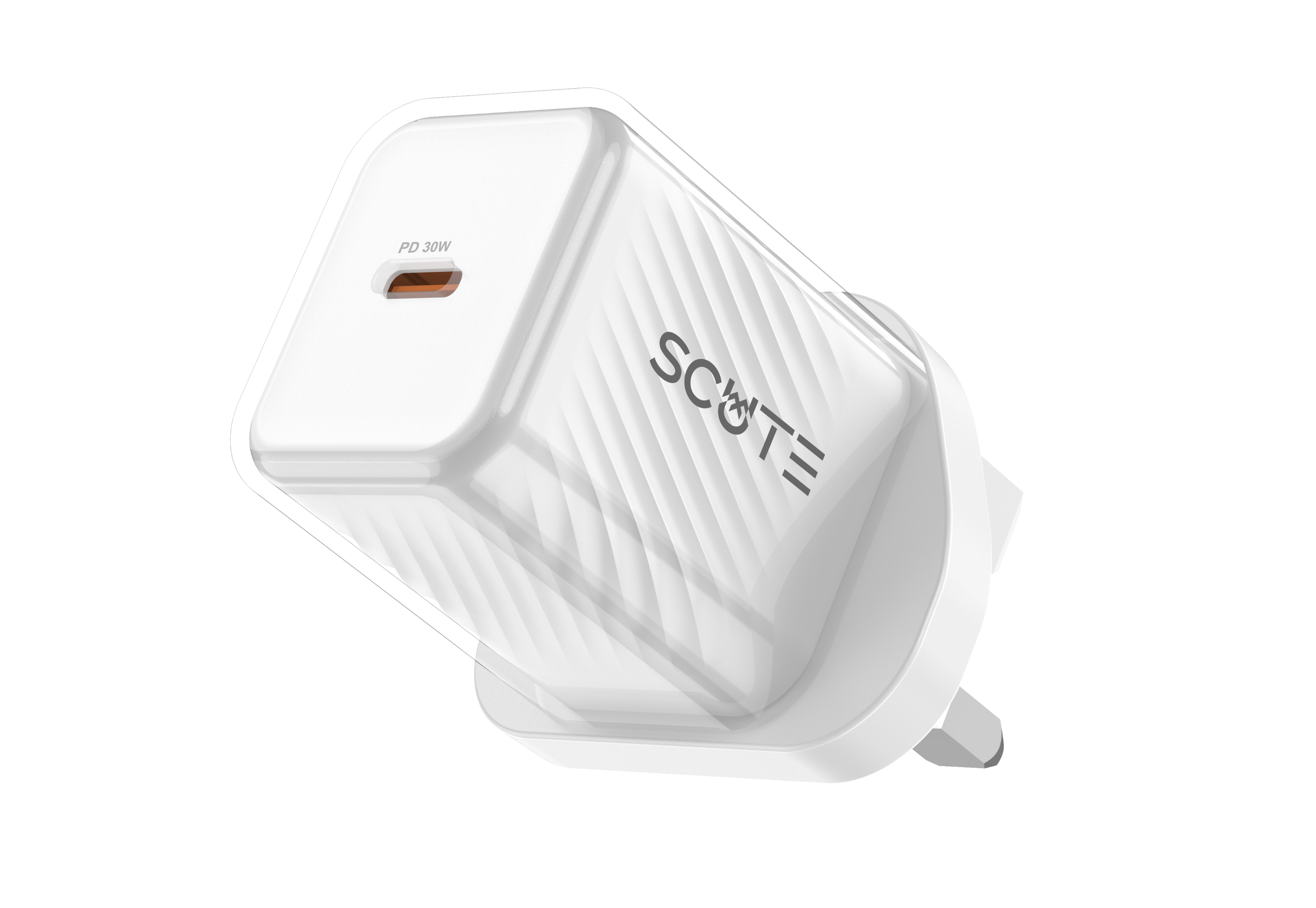 Scute AD11 30W GaN Type-C PD Charger – Transparent (iPhone & Android)