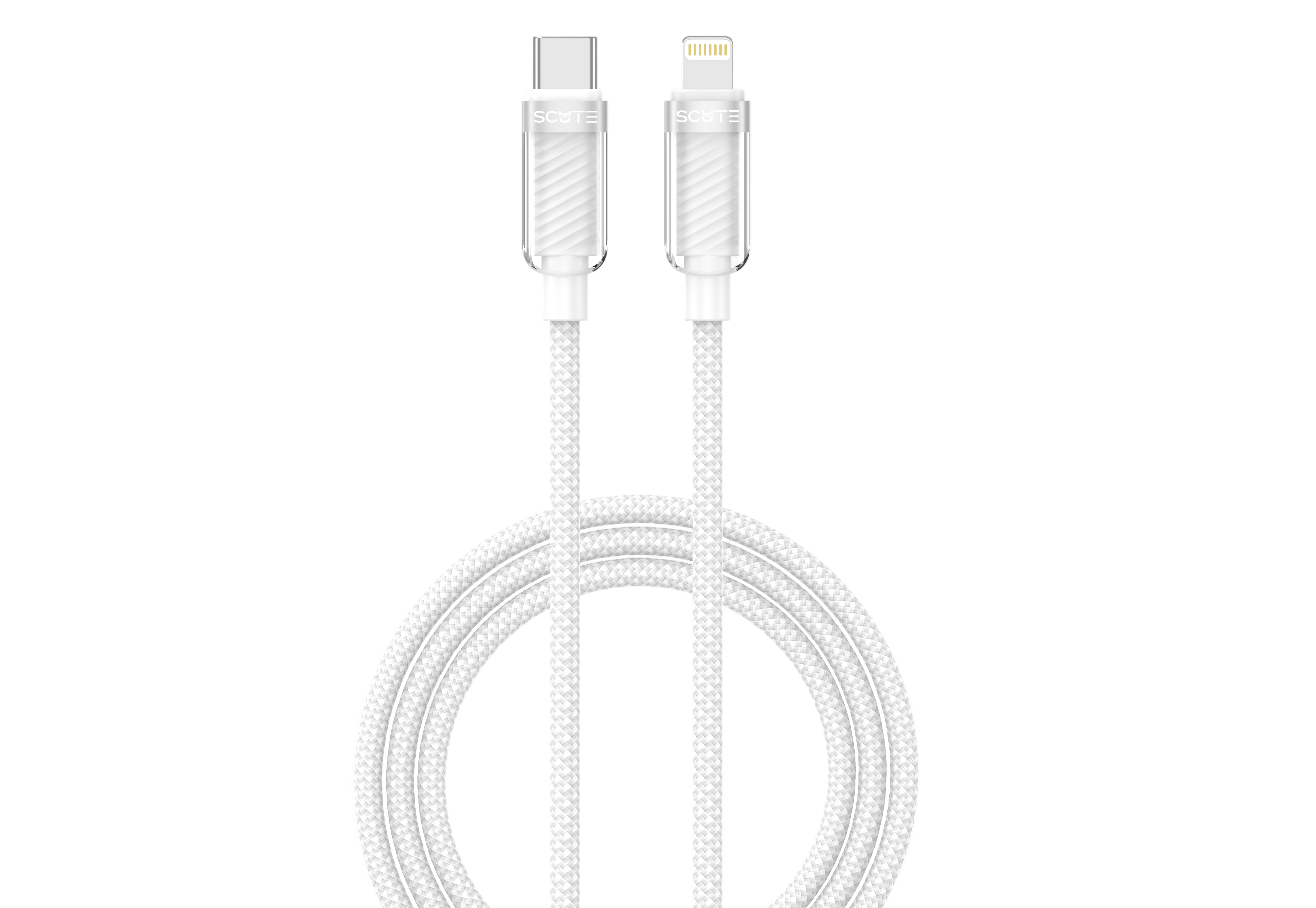 Scute CB11 Type-C to Lightning Fast Charging Cable – Transparent (iPhone)