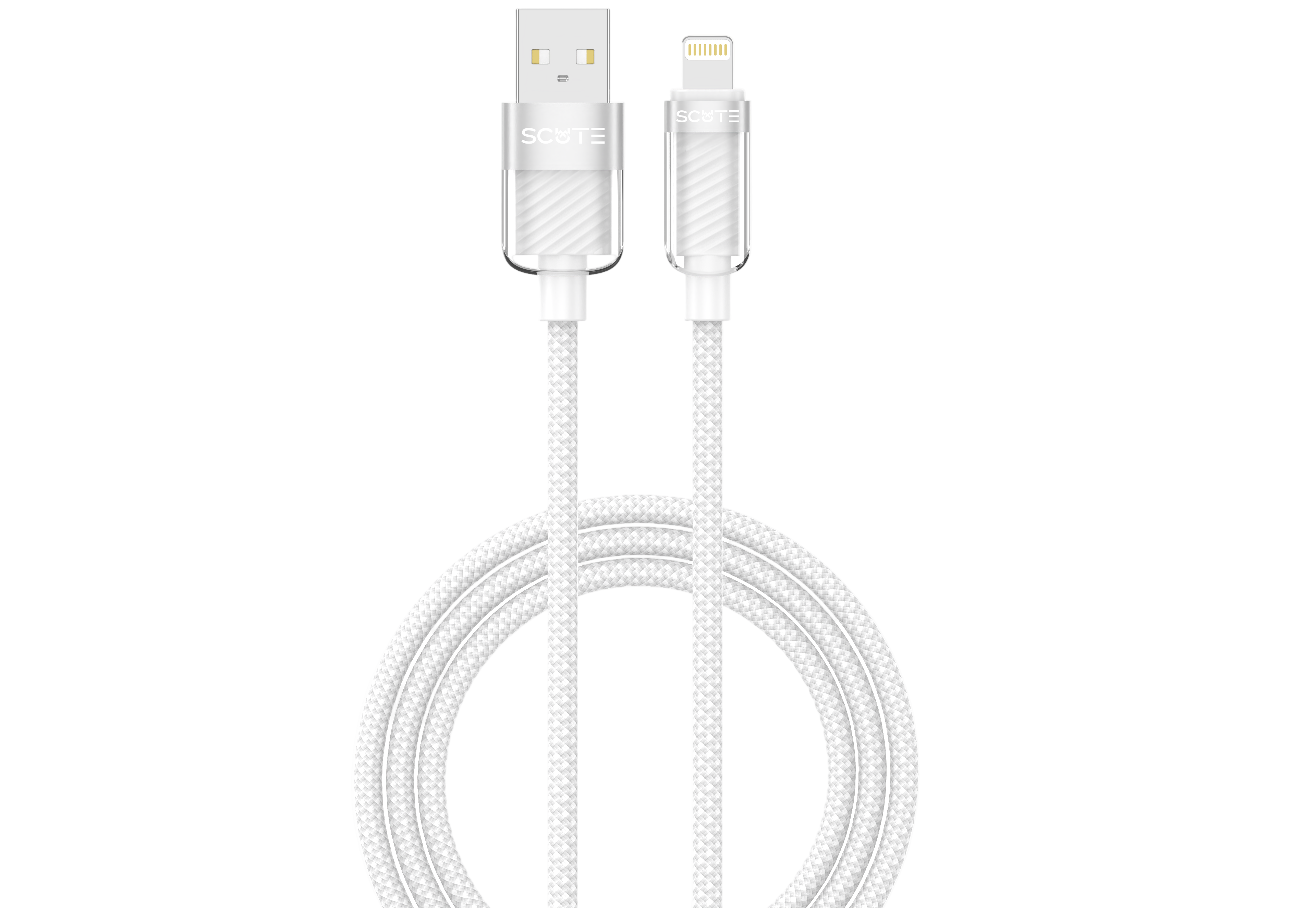 Scute CB8 USB-A to Lightning 2.4A Fast Charging Cable – Transparent (iPhone)