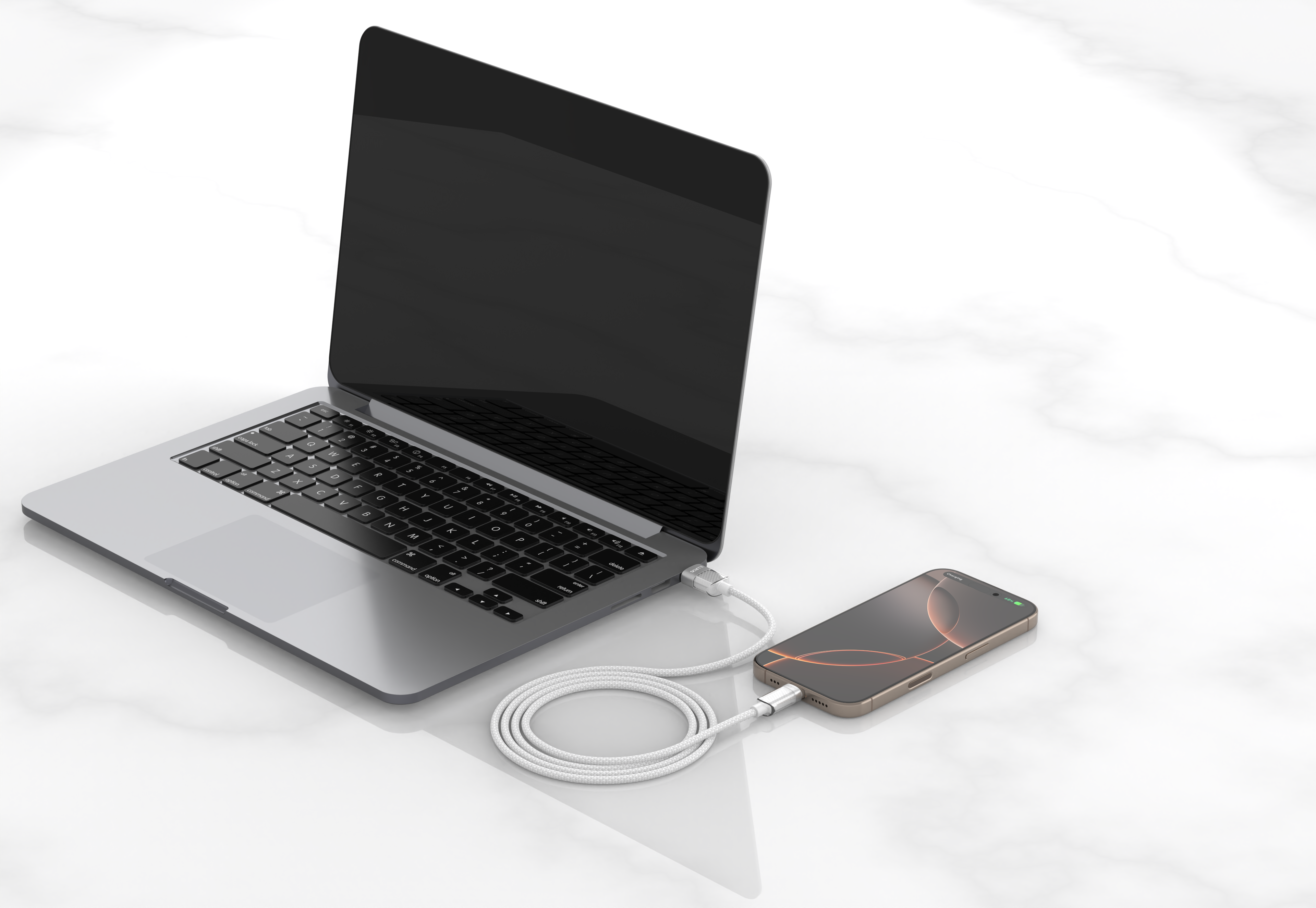 Scute CB8 USB-A to Lightning 2.4A Fast Charging Cable – Transparent (iPhone)