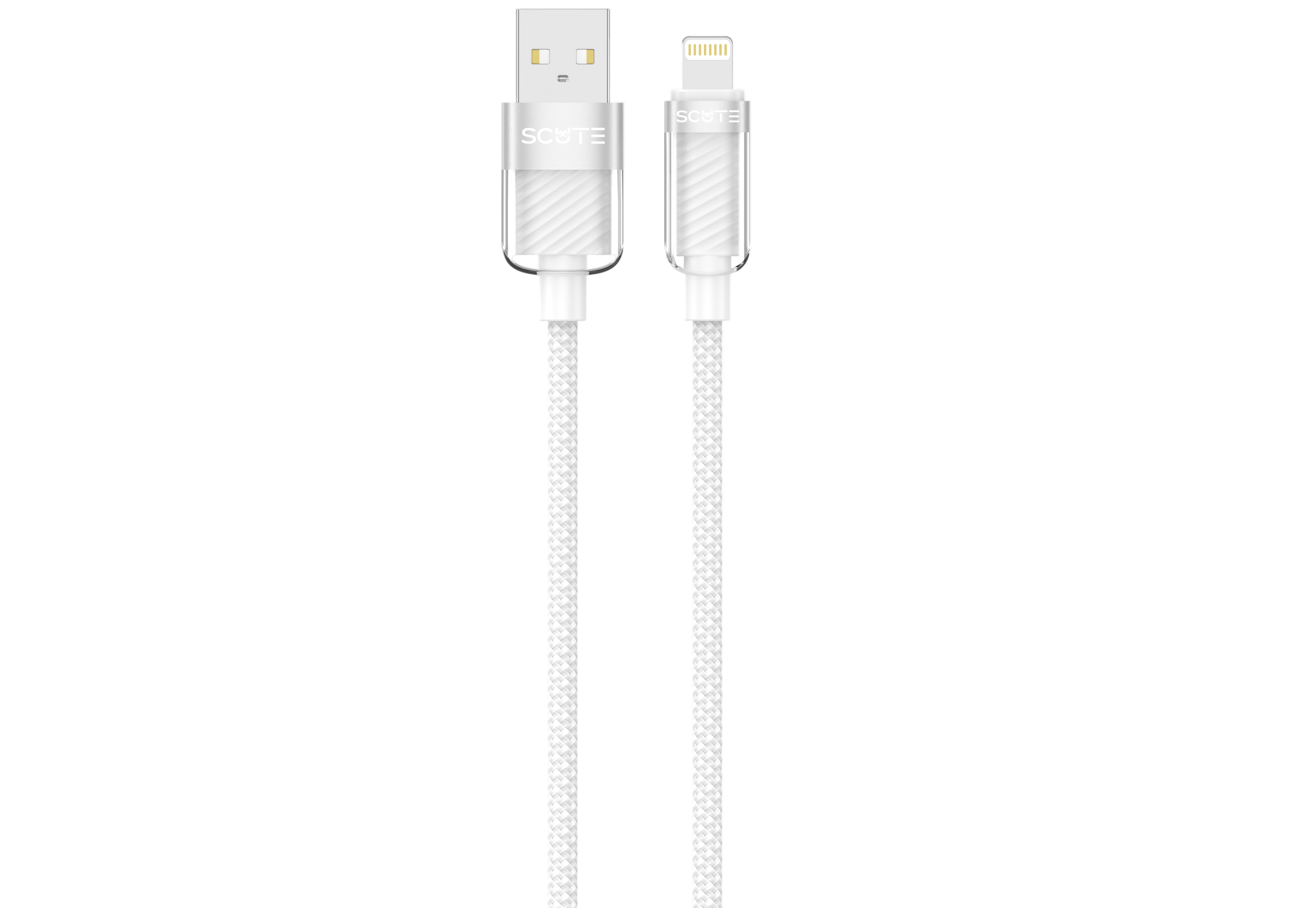 Scute CB8 USB-A to Lightning 2.4A Fast Charging Cable – Transparent (iPhone)