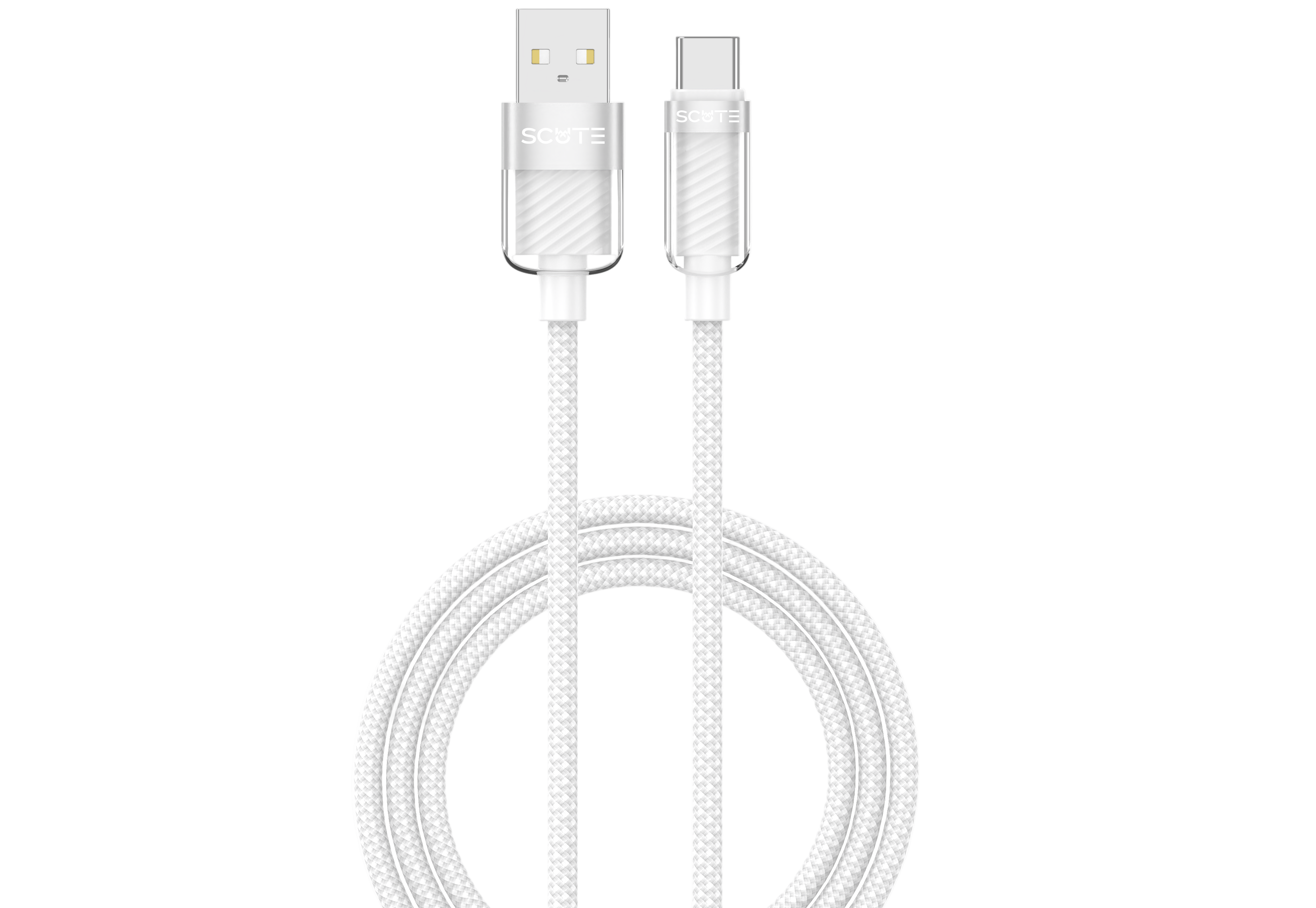Scute CB9 USB-A to Type-C 3.0A Fast Charging Cable – Transparent (iPhone & Android)