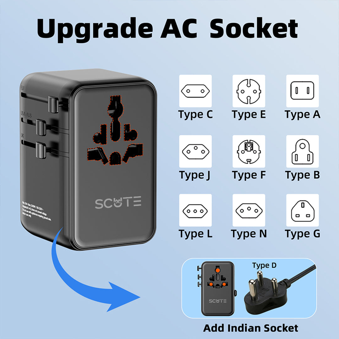 Scute STA11 World Travel Adapter 45W With Cable